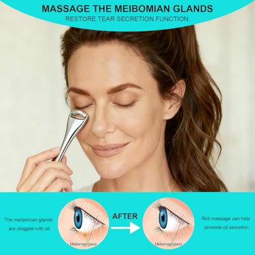 LIZICH Metal Eye Massage Roller for Dry Eyes, Styes, and MGD Relief