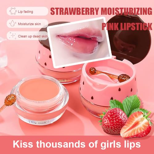 Alisesun 4Pcs Strawberry & Honey Lip Balm Propolis Mask – Moisturizing Lip Care