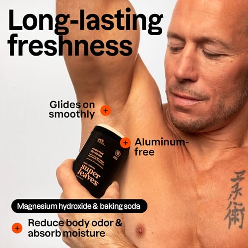 ATTITUDE Aluminum-Free Deodorant for Men - 95% Natural, EWG Verified, Patchouli & Bourbon Scent, 2.64 Oz