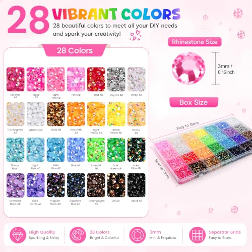 40,000pcs Colorful Jelly Rhinestones Nail Art Kit with Glue & Tools