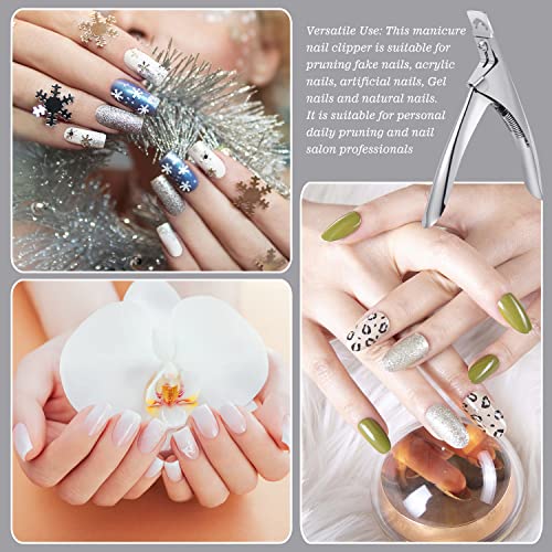 SUMAJU Professional Acrylic Nail Clipper - Ergonomic Stainless Steel with Curved Handle