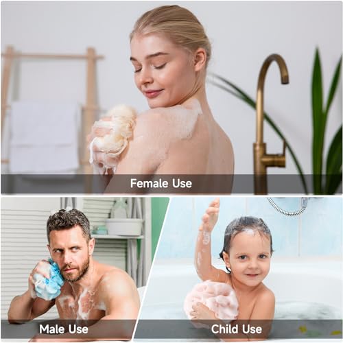 MISSJOJIAY Soft Mesh Luffa Sponge for Gentle Exfoliation - 4 Colors