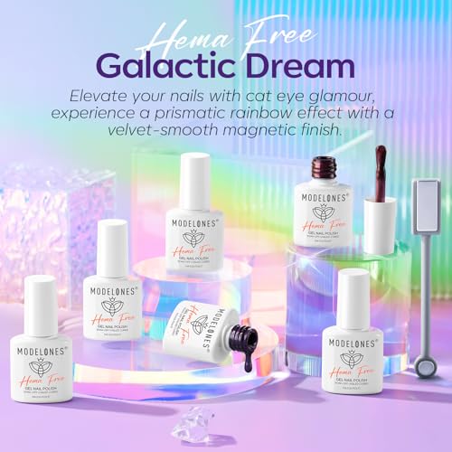 Modelones Aurora Cat Eye Gel Nail Polish Set - 6 Hema-Free Colors