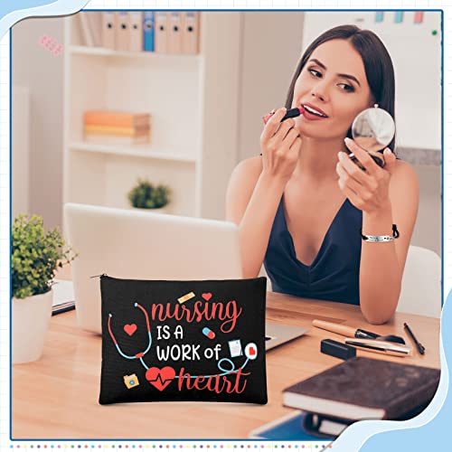 Stylish Nurse Appreciation Gifts Set - 8 Makeup Bags & 8 Bracelets for Nurses, Graduation, Nursing Week