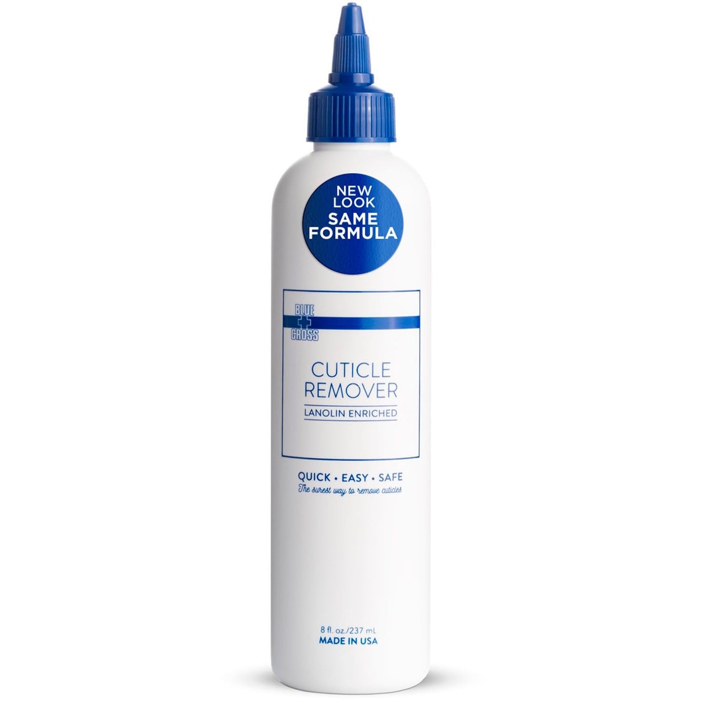 Cuticle Remover & Softener Liquid for Nails – Blue Cross Professional Nail Care with Lanolin, Hydrating Treatment for Dry Cuticles & Hangnails, Made in USA, 8oz