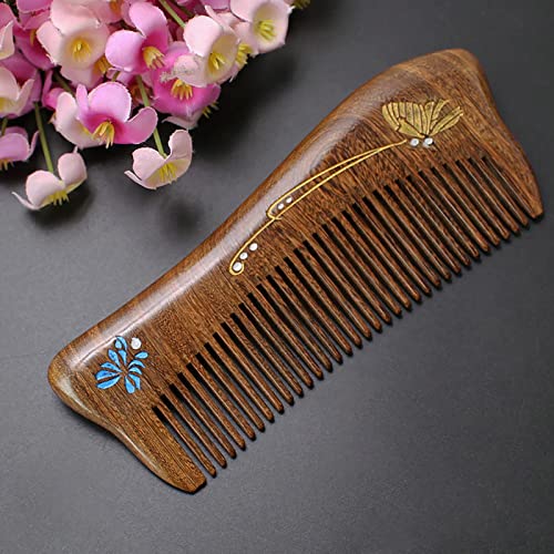 Handmade Sandalwood Butterfly Hair Comb - Anti-Static Detangling