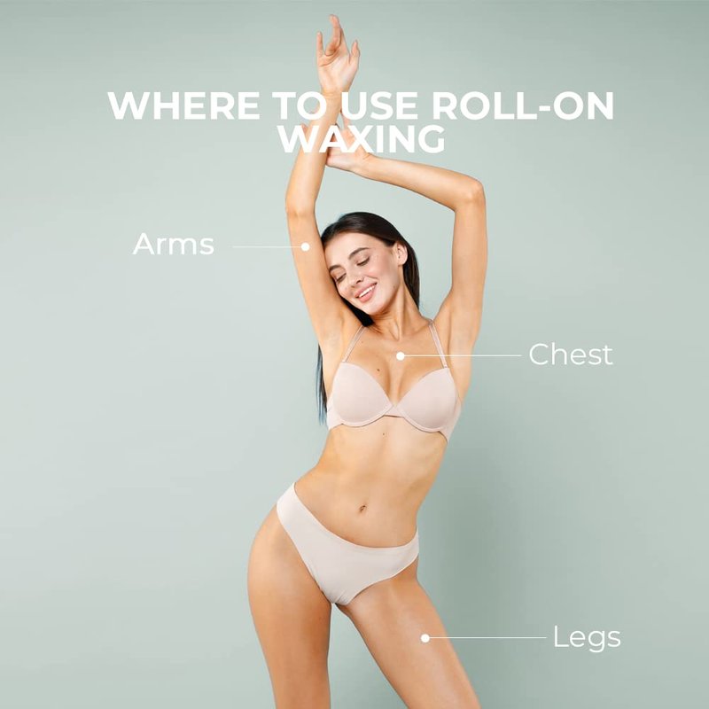 Natural Wax Roll-On Hair Removal Cartridge - 100% Organic Waxing Roller, No Residue (Pack of 3)