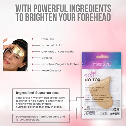 MISS SPA Hydrating Forehead Wrinkle Patches - Anti-Aging Serum Hydrogel Mask, 4 Patches