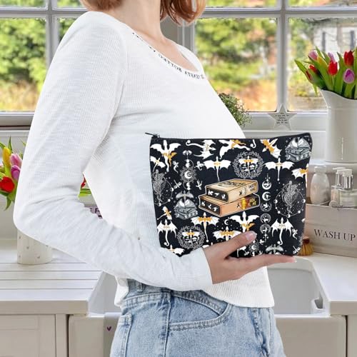 LEVLO Wing Dragon Makeup Bag - Bookish Canvas Zipper Pouch Gift