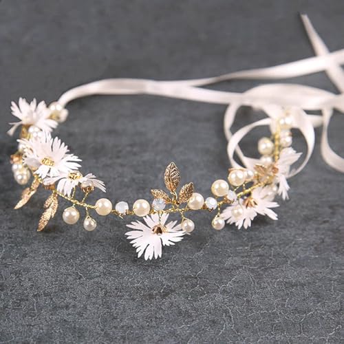 Gold Bridal Hair Vine with Crystals and Pearls Wedding Hair Accessories