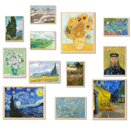 Van Gogh Wall Art Prints Set of 12 - Abstract Eclectic Decor