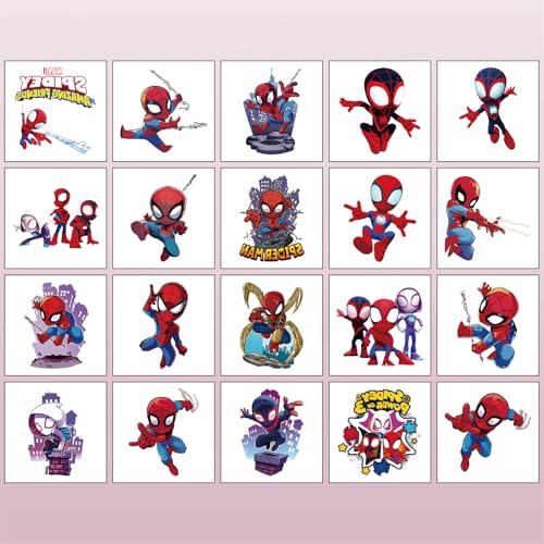 20 Cute Spider-Man Temporary Tattoos for Kids - Fun Party Favors