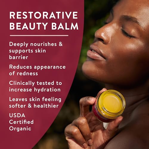 Badger Organic Rose Beauty Balm – Intensive Moisturizer for Face & Body