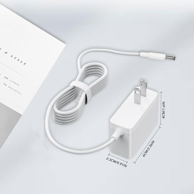 12V Charger Compatible with Levoit Core Mini Air Purifier LAP-C161-WUS LAP-C161-KUS LAPC161WUS LAPC161KUS, AC Adapter Power Supply Chargeing Cable PSU White