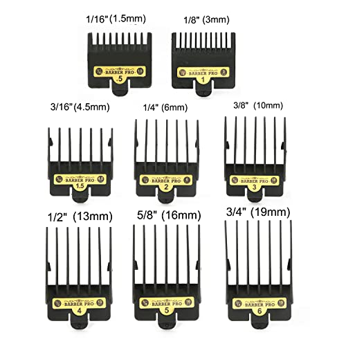 8-Piece Hair Clipper Guide Comb Set - Professional Universal Guard Attachments