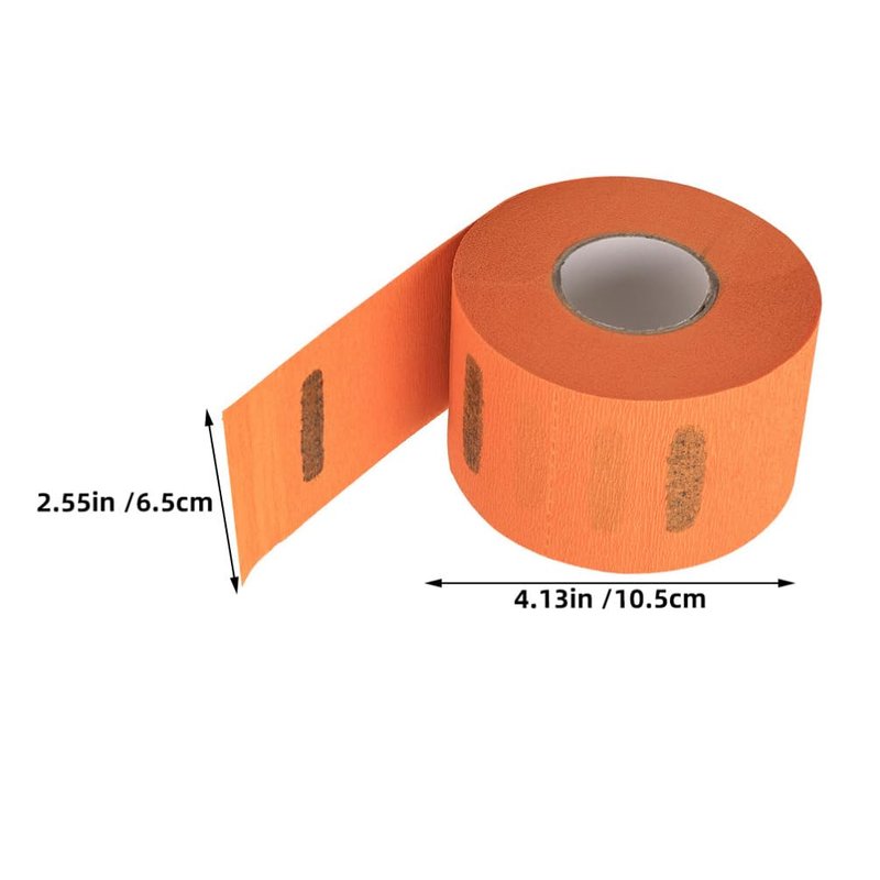 Beaupretty 5Rolls Barber Neck Strips: Disposable Stretchy Paper Neck Band for Salon Haircut, Hairdressing, Hair Dye, and Styling Accessories, Orange