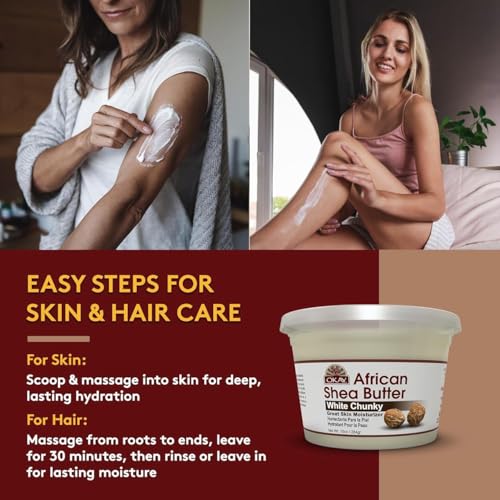 OKAY Pure Raw African Shea Butter for Face, Body, and Hair - 13 Oz