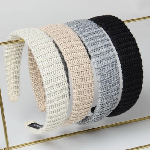 Women & Girls Knit Headbands 4-Pack - Soft, Wide, Comfortable Hair Accessories