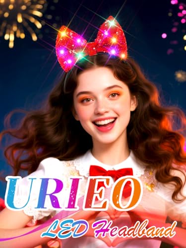 Urieo Red Bow Headband - Festival & Holiday Hair Accessories for Women