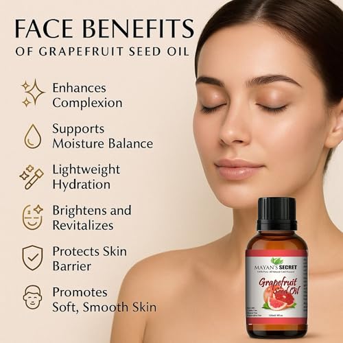 Grapefruit Seed Oil 100% Pure Carrier Oil, Cold-Pressed, 4 oz Jar