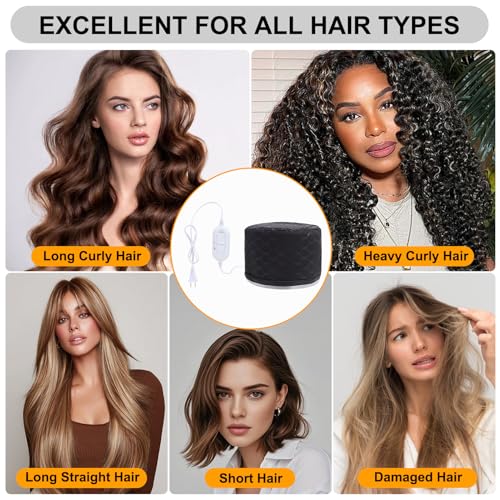 Yinhing Hair Steamer Cap for Deep Conditioning, 3-Heat Electric Thermal Hat