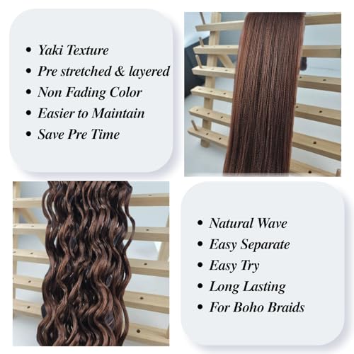 Leticia Pre Stretched Brown Curly Braiding Hair 26 Inch - Pack of 5