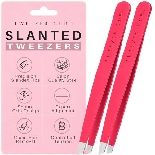 Precision Slant-Point Eyebrow Tweezers for Ingrown Hair Removal