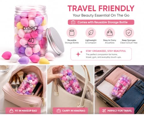 40-Piece Makeup Sponge Set for Flawless Application