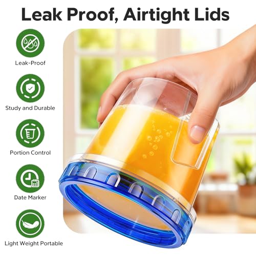 HOMETALL 6 Pack 24 Oz Freezer Storage Containers - Airtight, Leakproof, BPA-Free Plastic