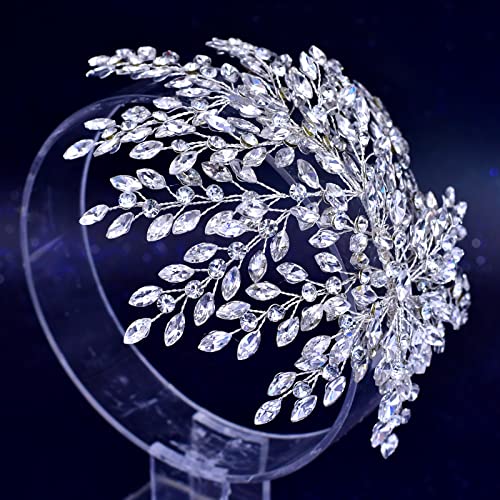 TRiXY Rhinestone Crystal Wedding Headband for Brides and Bridesmaids