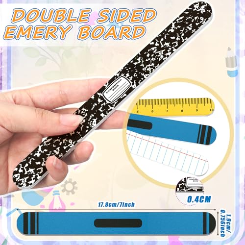 Therwen 50 Pcs Back to School Mini Nail File Set - 7.01 x 0.75 Inch