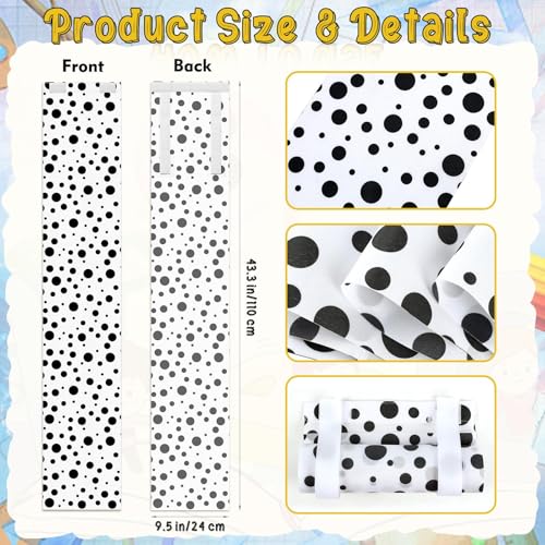 Black and White Polka Dot Door Curtains - Set of 2, 8x43 inches