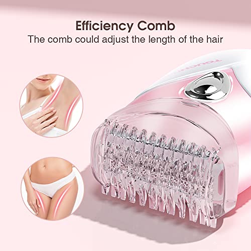TOUCHBeauty Electric Shaver for Women, Painless Bikini Trimmer with 3-Blade System, Wet/Dry Cordless Foil Razor for Facial, Leg, Underarm & Body Hair, Battery-Powered, Gifts for Women, Pink