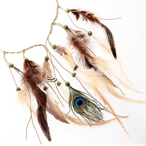 Indian Feather Headband - Native American Tribal Costume Accessory