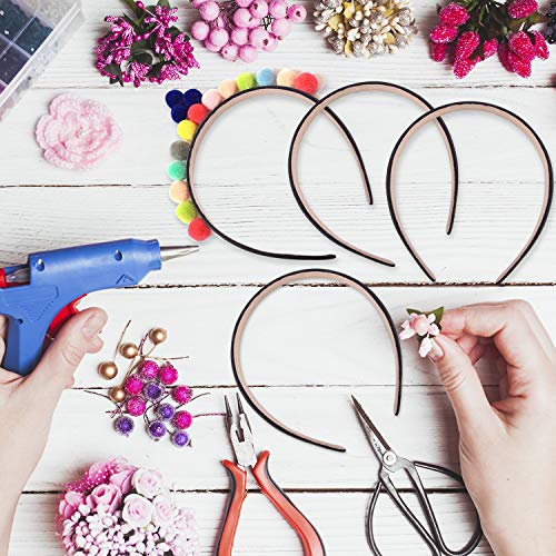 Duufin Black Satin Headbands for Women - 22 Pcs Non-Slip Hair Accessories