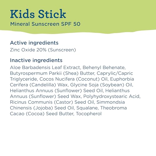 Blue Lizard Kids Mineral SPF 50 Sunscreen Stick, Zinc Oxide, 100% Mineral Actives, Developed for Kids¡¯ Sensitive Skin, TSA-Friendly, Vegan, Paraben-free, Fragrance-Free, 0.5 oz