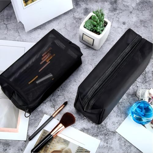 Boao Black 6 Mesh Zipper Travel Pouches Set
