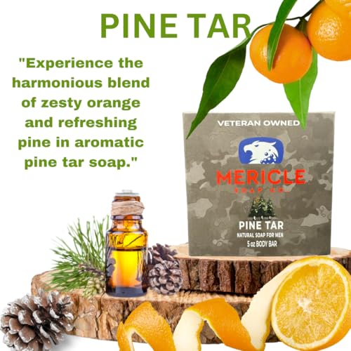 Organic Pine Tar Body Bar - Exfoliating Natural Soap for Skin Rejuvenation, Made in USA, Pack of 2