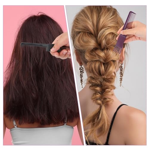 2 Pack Teasing Combs with Metal Picks for Hair Styling
