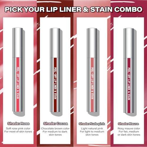 Cilrofelr Peel Off Lip Liner Stain - Long Lasting, Waterproof, Matte Finish (N-Nude Pink)