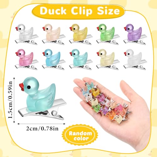 100 Glow in Dark Duck Hair Clips for Women - Fun Accessories