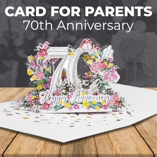 70th Anniversary 3D Pop-Up Card – Enduring Love Keepsake