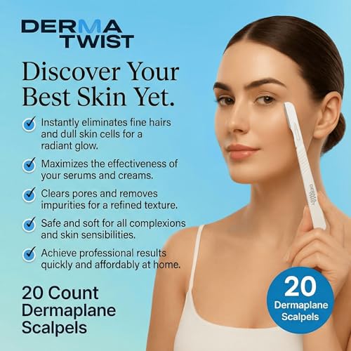 DermaTwist 14R Dermaplane Razor for Women - 20 Pack Facial Shavers