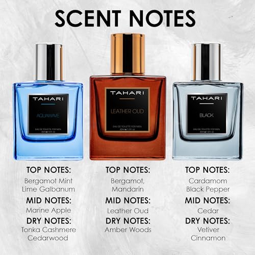 Men's Eau de Toilette Set - Leather Oud, Aquawave & Black 3x30ml by Tahari