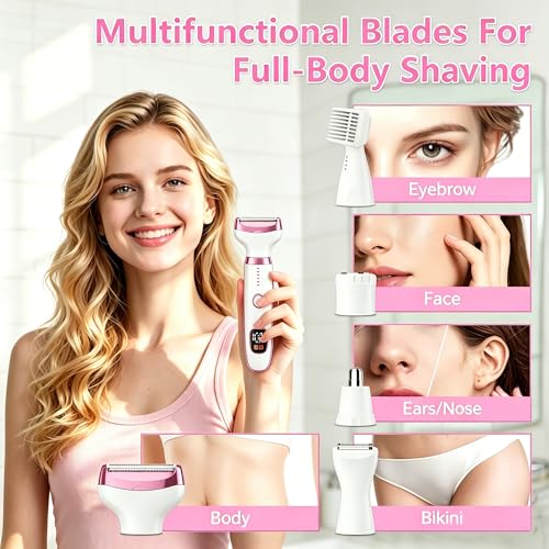 RUIM 5-in-1 Shaver for Women, Waterproof Electric Razor Body & Face