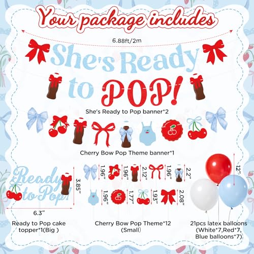 Ready to Pop Baby Shower Decorations Set with Banner & Balloons