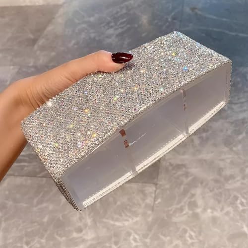 Luxury Silver Acrylic Makeup Brush Holder – Triple-Compartment Organizer