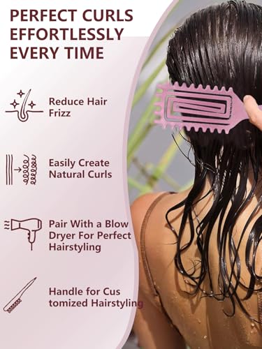 Pink Curly Hair Brush for Detangling & Defining Curls - Sintario