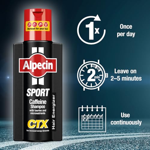 Alpecin CTX Sport Caffeine Shampoo 8.4 Fl Oz - Promotes Hair Growth & Thickness
