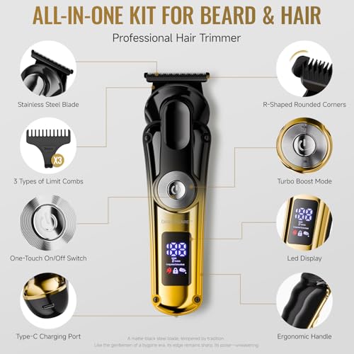 BEAUTYCARE 1 in 1 Beard & Hair Trimmer - Zero Gapped T-Blade Clippers